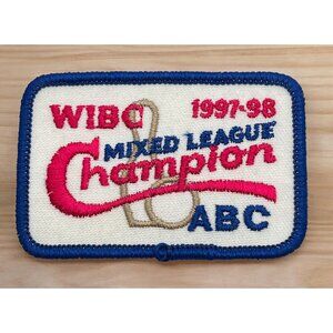 Vintage Womens Bowling Patch ABC WIBC Mixed League Champions 1997-1998